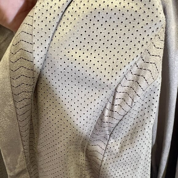 Chico's Drape Front Faux Suede Lightweight Jacket - Picture 5 of 12